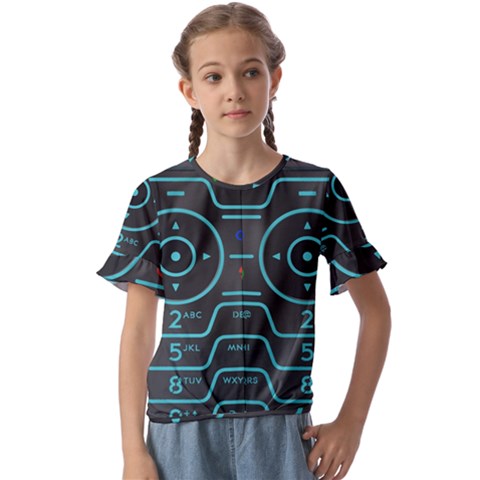 Retro Mobile Device Output Device Kids  Cuff Sleeve Scrunch Bottom T-shirt by Bedest