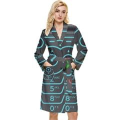 Retro Mobile Device Output Device Long Sleeve Velvet Robe