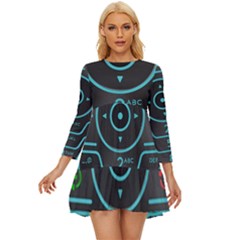 Retro Mobile Device Output Device Long Sleeve Babydoll Dress