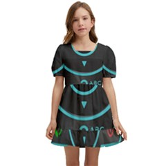 Retro Mobile Device Output Device Kids  Short Sleeve Dolly Dress