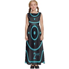 Retro Mobile Device Output Device Kids  Satin Sleeveless Maxi Dress