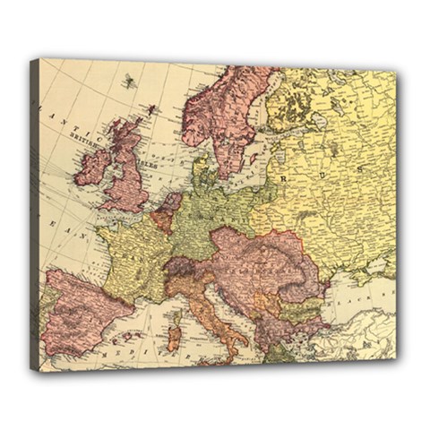 Retro Old Vintage Map Of Europe Canvas 20  X 16  (stretched)