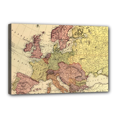 Retro Old Vintage Map Of Europe Canvas 18  X 12  (stretched)