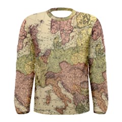 Retro Old Vintage Map Of Europe Men s Long Sleeve T-shirt