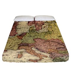 Retro Old Vintage Map Of Europe Fitted Sheet (california King Size)