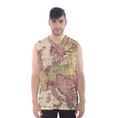 Retro Old Vintage Map Of Europe Men s Basketball Tank Top