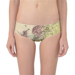 Retro Old Vintage Map Of Europe Classic Bikini Bottoms