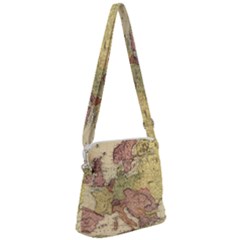 Retro Old Vintage Map Of Europe Zipper Messenger Bag