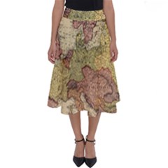 Retro Old Vintage Map Of Europe Perfect Length Midi Skirt