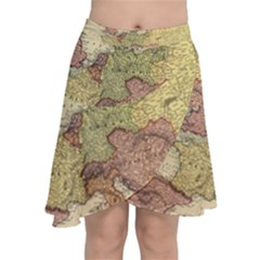 Retro Old Vintage Map Of Europe Chiffon Wrap Front Skirt