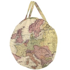 Retro Old Vintage Map Of Europe Giant Round Zipper Tote