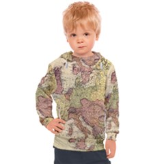 Retro Old Vintage Map Of Europe Kids  Hooded Pullover