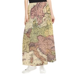 Retro Old Vintage Map Of Europe Maxi Chiffon Skirt