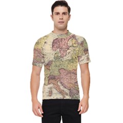 Retro Old Vintage Map Of Europe Men s Short Sleeve Rash Guard