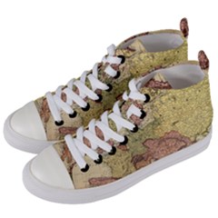 Retro Old Vintage Map Of Europe Women s Mid-top Canvas Sneakers