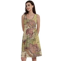 Retro Old Vintage Map Of Europe Classic Skater Dress