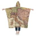 Retro Old Vintage Map Of Europe Kids  Hooded Rain Ponchos View2