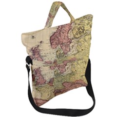 Retro Old Vintage Map Of Europe Fold Over Handle Tote Bag