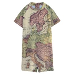 Retro Old Vintage Map Of Europe Kids  Boyleg Half Suit Swimwear