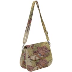 Retro Old Vintage Map Of Europe Saddle Handbag