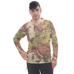 Retro Old Vintage Map Of Europe Men s Pique Long Sleeve T-shirt