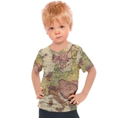 Retro Old Vintage Map Of Europe Kids  Sports T-shirt