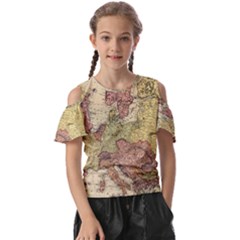 Retro Old Vintage Map Of Europe Kids  Butterfly Cutout T-shirt