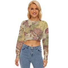 Retro Old Vintage Map Of Europe Lightweight Long Sleeve Sweatshirt