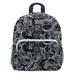 Be True Be Yourself Typographic Print Pattern Kids  Age 5-10 Lightweight School Backpack With Side Pockets by dflcprintsclothing