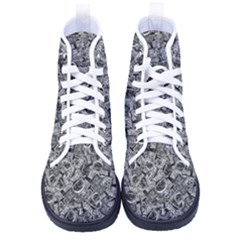 Be True Be Yourself Typographic Print Pattern Men s High-top Canvas Sneakers by dflcprintsclothing