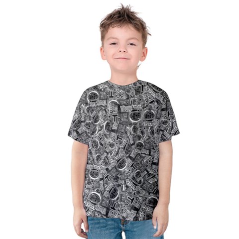 Be True Be Yourself Typographic Print Pattern Kids  Cotton T-shirt by dflcprintsclothing