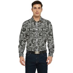 Be True Be Yourself Typographic Print Pattern Men s Long Sleeve Shirt