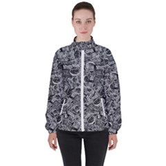 Be True Be Yourself Typographic Print Pattern Women s High Neck Windbreaker