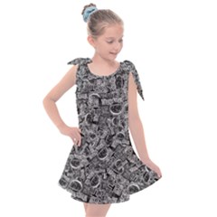 Be True Be Yourself Typographic Print Pattern Kids  Tie Up Tunic Dress