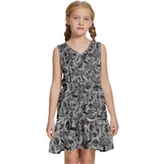 Be True Be Yourself Typographic Print Pattern Kids  Sleeveless Tiered Mini Dress by dflcprintsclothing