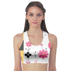  Minimalist Pattern With Simple Lines,flower And Shapes, Creating A Clean And Modern Fitness Sports Bra