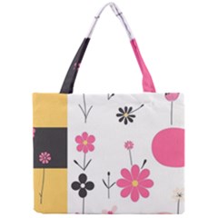  Minimalist Pattern With Simple Lines,flower And Shapes, Creating A Clean And Modern Mini Tote Bag