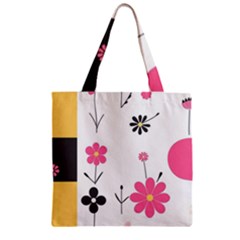  Minimalist Pattern With Simple Lines,flower And Shapes, Creating A Clean And Modern Zipper Grocery Tote Bag