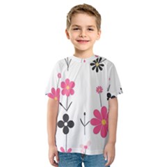  Minimalist Pattern With Simple Lines,flower And Shapes, Creating A Clean And Modern Kids  Sport Mesh T-shirt