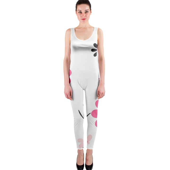  Minimalist Pattern With Simple Lines,flower And Shapes, Creating A Clean And Modern One Piece Catsuit