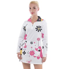  Minimalist Pattern With Simple Lines,flower And Shapes, Creating A Clean And Modern Women s Long Sleeve Casual Dress