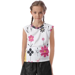  Minimalist Pattern With Simple Lines,flower And Shapes, Creating A Clean And Modern Kids  Raglan Cap Sleeve T-shirt