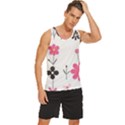  Minimalist Pattern With Simple Lines,flower And Shapes, Creating A Clean And Modern Men s Wide Collar Tank Top View3