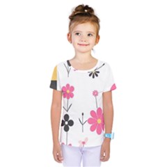  Minimalist Pattern With Simple Lines,flower And Shapes, Creating A Clean And Modern Kids  One Piece T-shirt