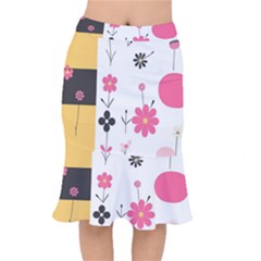  Minimalist Pattern With Simple Lines,flower And Shapes, Creating A Clean And Modern Short Mermaid Skirt