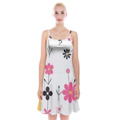  Minimalist Pattern With Simple Lines,flower And Shapes, Creating A Clean And Modern Spaghetti Strap Velvet Dress