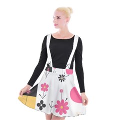  Minimalist Pattern With Simple Lines,flower And Shapes, Creating A Clean And Modern Suspender Skater Skirt by myclothy