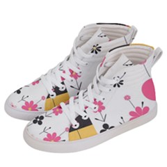  Minimalist Pattern With Simple Lines,flower And Shapes, Creating A Clean And Modern Men s Hi-top Skate Sneakers