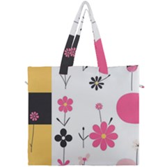  Minimalist Pattern With Simple Lines,flower And Shapes, Creating A Clean And Modern Canvas Travel Bag