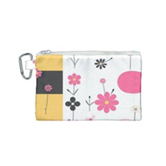  Minimalist Pattern With Simple Lines,flower And Shapes, Creating A Clean And Modern Canvas Cosmetic Bag (small)